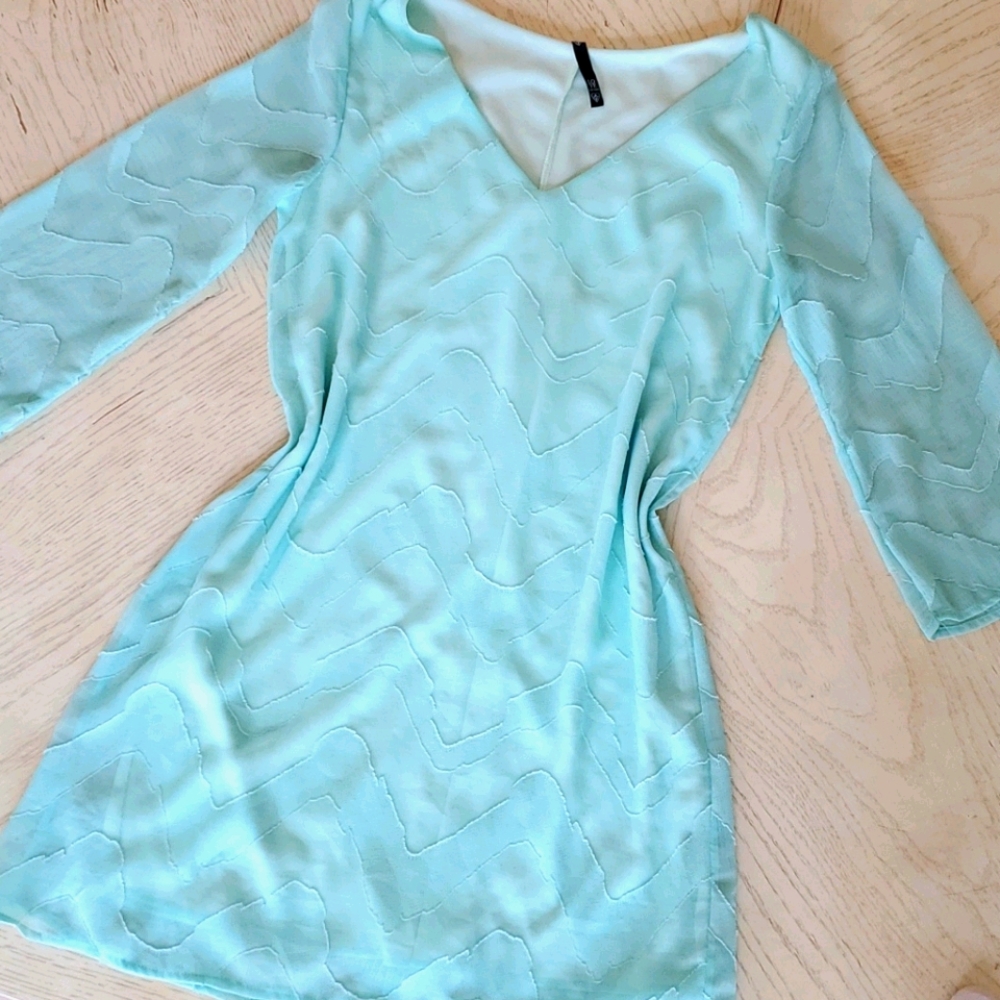 EUC sheer sleeve tunic dress